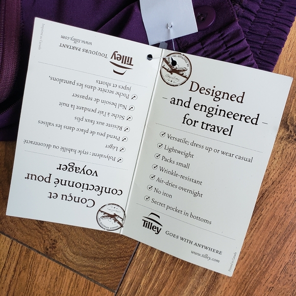 Tilley Travel Skirt, quick-dry, lightweight, midi length - purple, size large - Picture 3 of 6